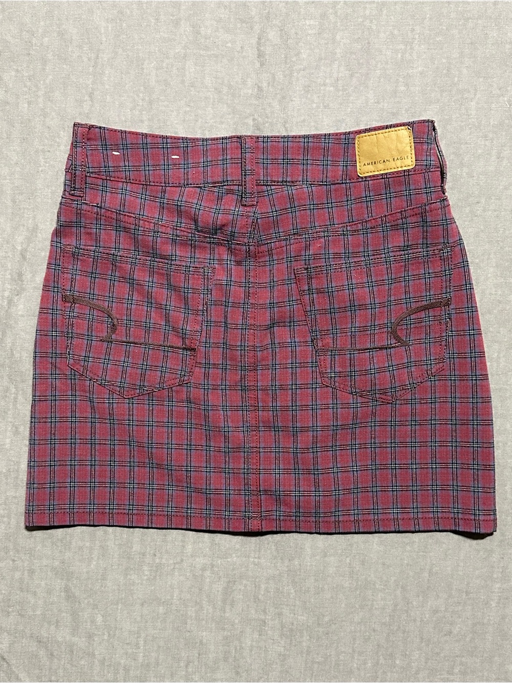 American Eagle Outfitters Maroon Plaid Mini Skirt - Picture 3 of 5